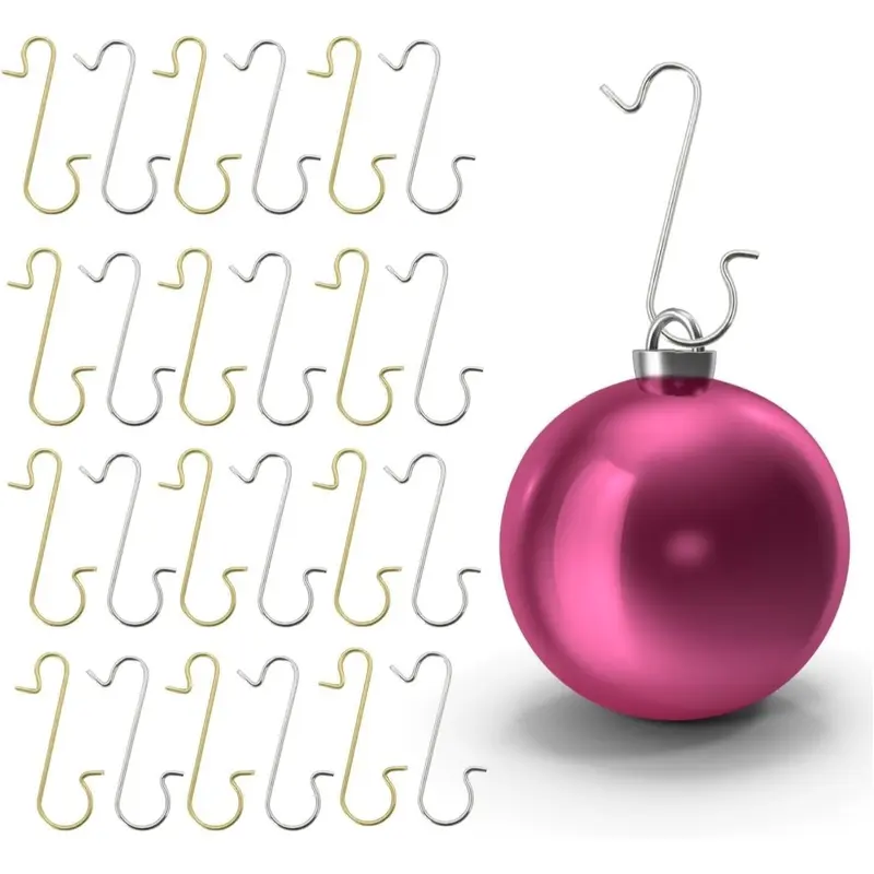 100 Kerstboomhaken in S-vorm – Goud en Zilver