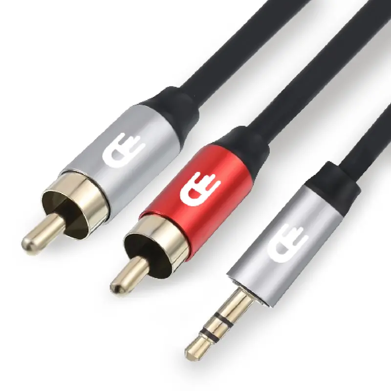 3,5 mm naar 2RCA Kabel – Storingsvrij stereo geluid - 3 meter