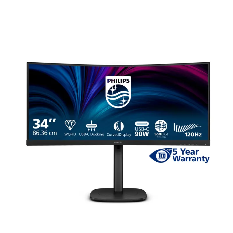 34B2U3600C 34i CURVE VA UWQHD 21/9 USB-C Docking 5 ms 3440x1440@120HzUSB-C -DP- HDMI-RJ45 & 4xUSB 3.2 Brightness 300 cd/ m Contrastratio 3.500