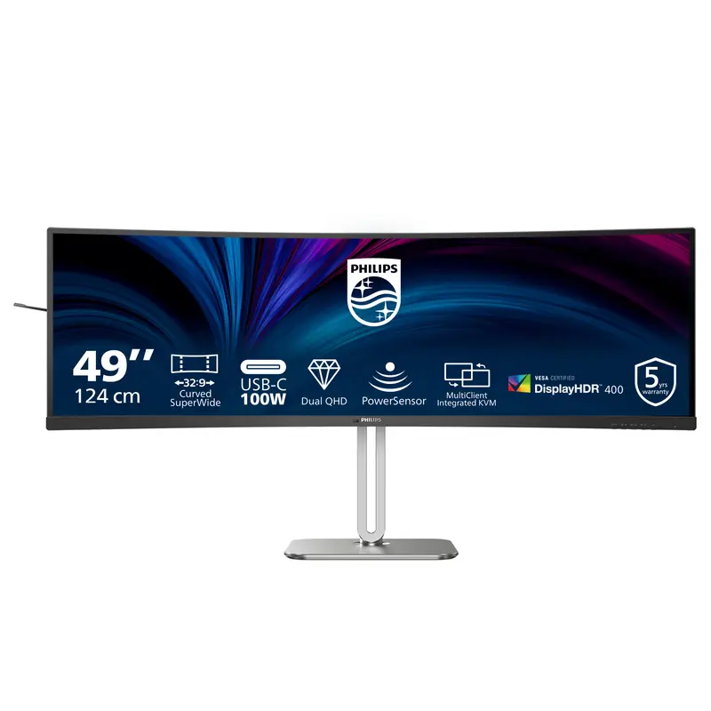 49B2U5900C 49I CURVE VA LED DQHD 32/9 USB-C DOCKING_4MS_5120X1440_75HZ_USB-C -DP-2XHDMI-RJ45 & 3XUSB 3.2_BRIGHTNESS 500CD/M2_S CONTRASTRATIO 80M