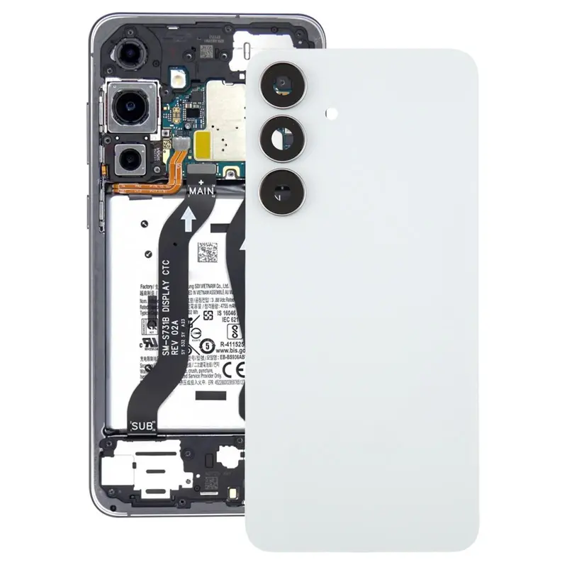 Achterklep met cameralensframe voor Samsung Galaxy S25 FE 5G SM-S731B (wit)