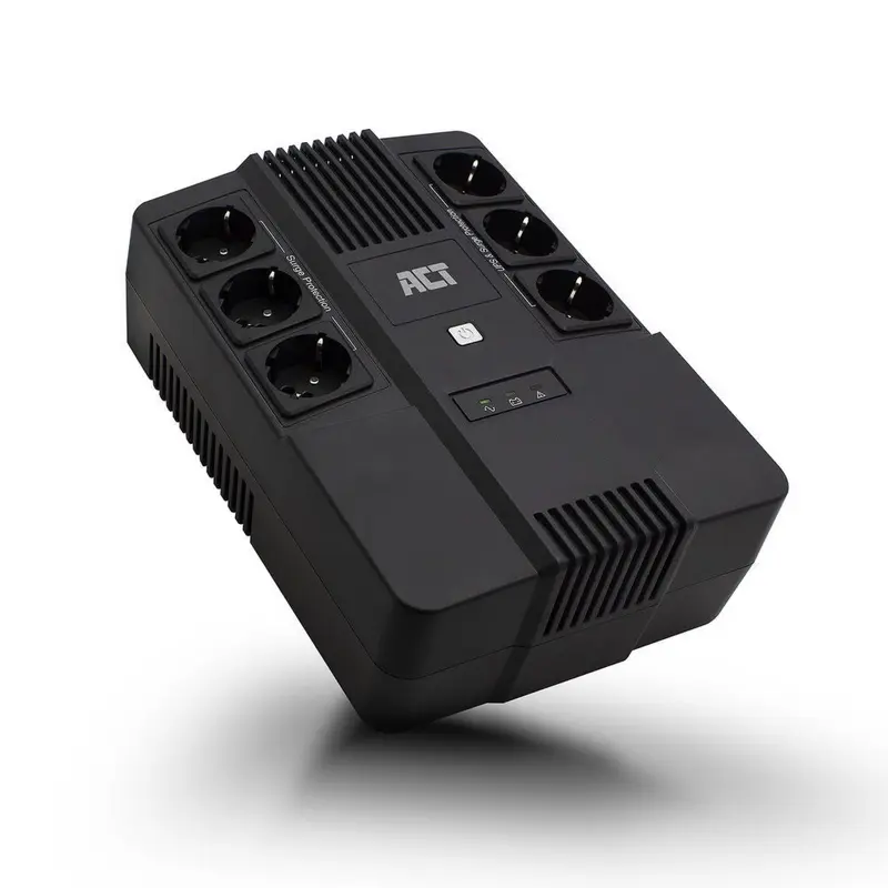 ACT AC2300 Line-Interactive UPS | 600 VA | 6 Stopcontacten (3 op Accu) | AVR Spanningstabilisatie | Netspanningsbeveiliging