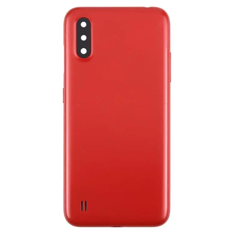 Batterijachterklep met cameralensframe voor Samsung Galaxy A01 SM-A015F (rood)