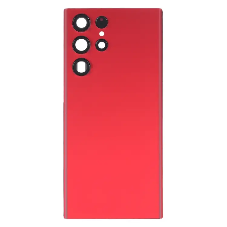 Batterijachterklep met cameralensframe voor Samsung Galaxy S22 Ultra 5G SM-S908B (rood)