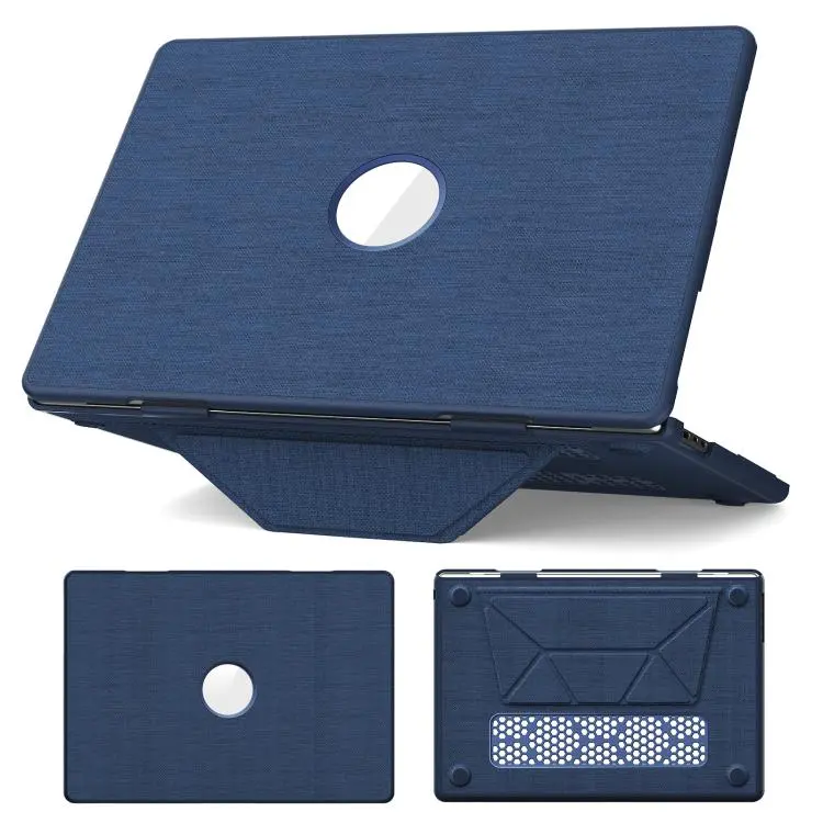 Beschermhoes Fabric Texture Pro voor MacBook Air 15 inch (2024, M2/M3) (marineblauw)
