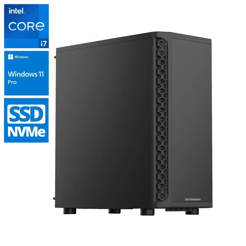 Blue Desktop PC - Intel® Core™ i7 - 16GB - 1TB SSD - UHD Graphics 630 - Incl. Muis en TB + WiFi & Bluetooth