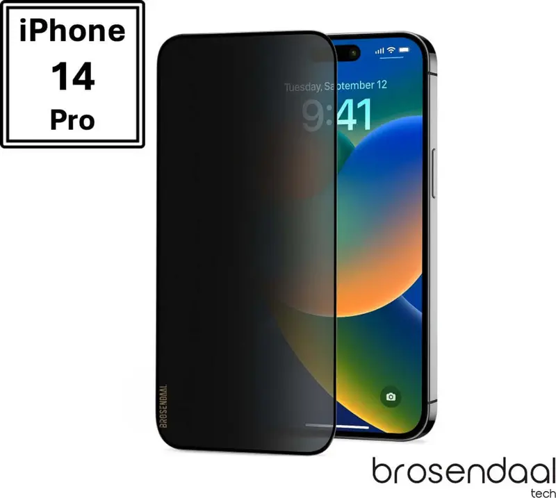 Brosendaal Privacy Screenprotector iPhone 14 Pro – Anti-spy Gehard Glas