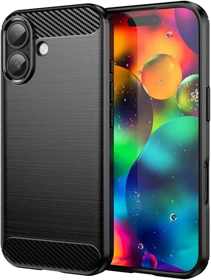 Carbon TPU hoesje Apple iPhone 17 zwart