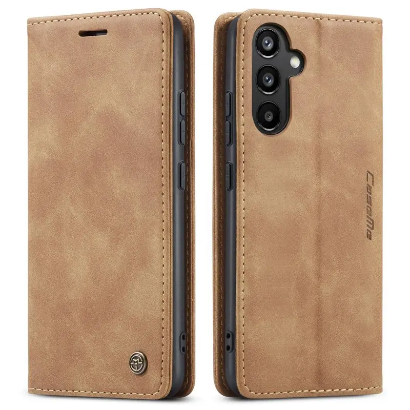 CaseMe book case leer - Samsung Galaxy S24 FE - licht bruin