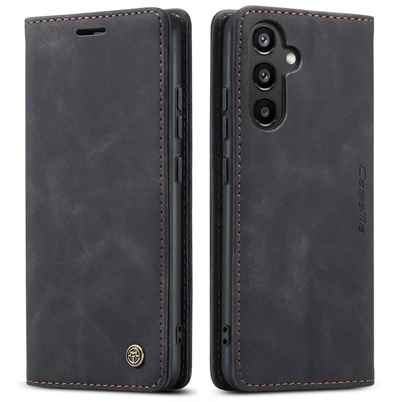 CaseMe book case leer - Samsung Galaxy S24 FE - zwart