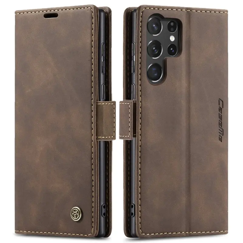 CaseMe book case leer - Samsung Galaxy S25 Ultra - bruin