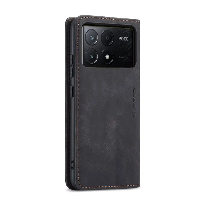 CaseMe book case leer - Xiaomi Poco X6 Pro - zwart