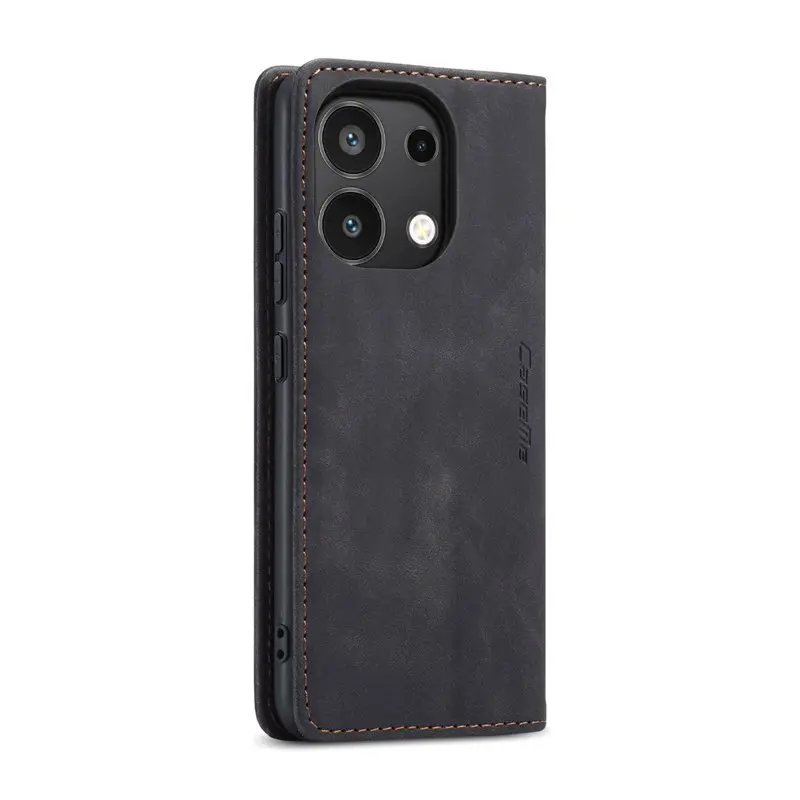 CaseMe book case leer - Xiaomi Redmi Note 13 4G - zwart