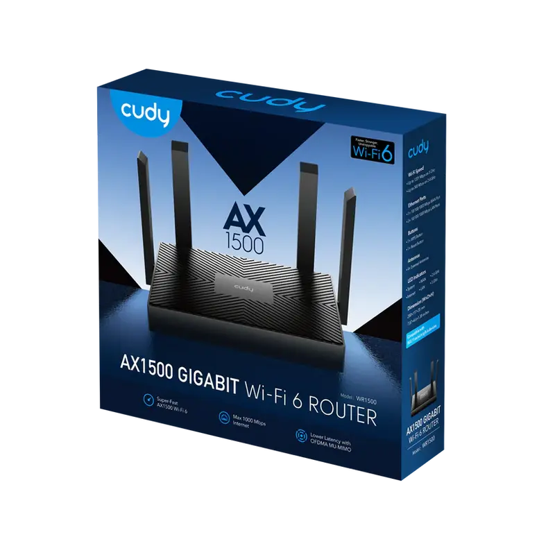 Cudy WR1500 Router to WIFI6 1500Mbps 4xRJ45 1Gbps