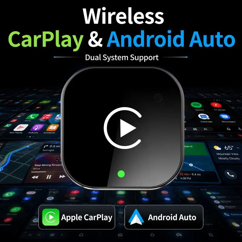 Draadloze CarPlay & Android Auto Adapter – 2-in-1 Plug & Play