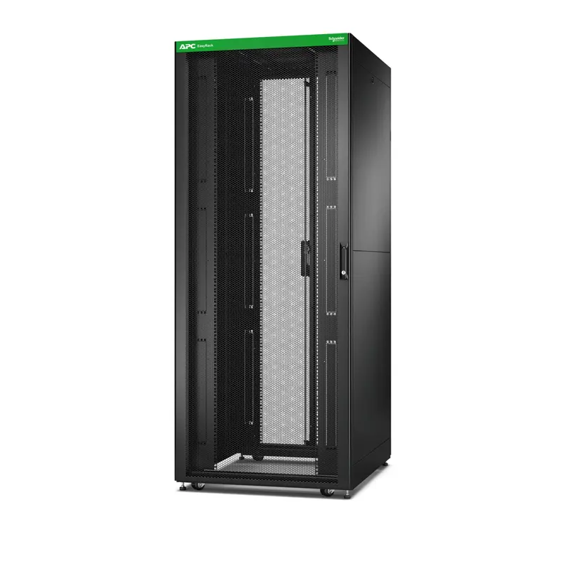 Easy Rack 800mm/42U/1000mm with Roof Side panel castors feet and 4 Brackets No Bottom black