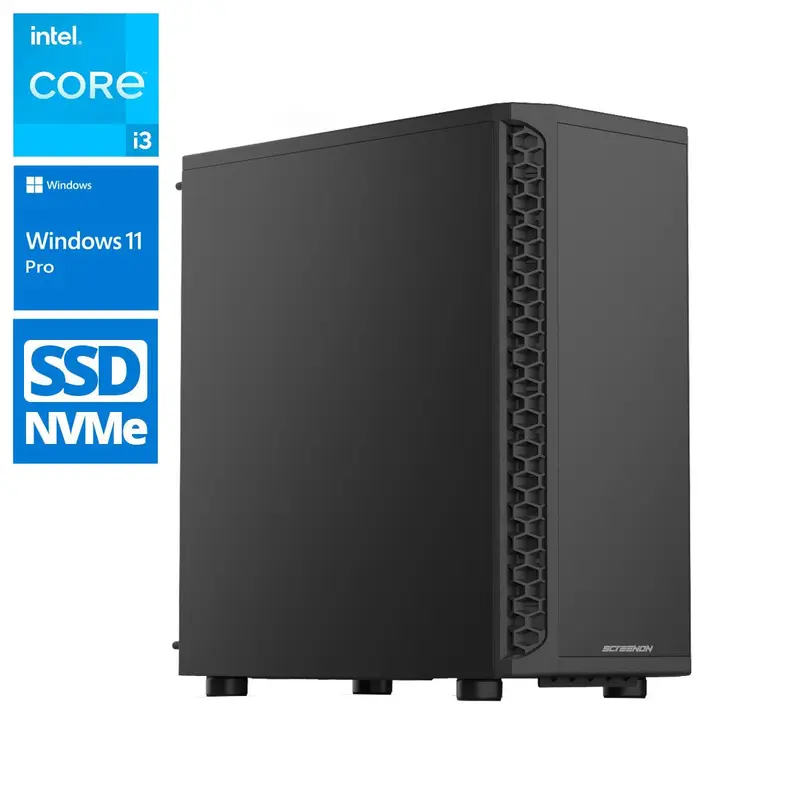 Echo Desktop PC - Intel® Core™ i3-12100 - 16GB - 500GB SSD - UHD Graphics 730 - Incl. Muis en TB + WiFi & Bluetooth