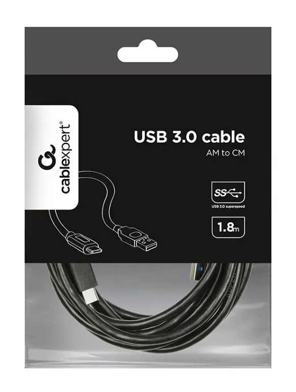 Gembird CCP-USB3-AMCM-6 USB-kabel USB 3.2 Gen 1 (3.1 Gen 1) 1,8 m USB C USB A Zwart