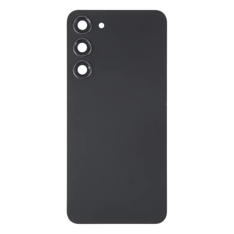 Glazen batterij-achterklep met cameralensframe voor Galaxy S23+ SM-S916B (zwart)