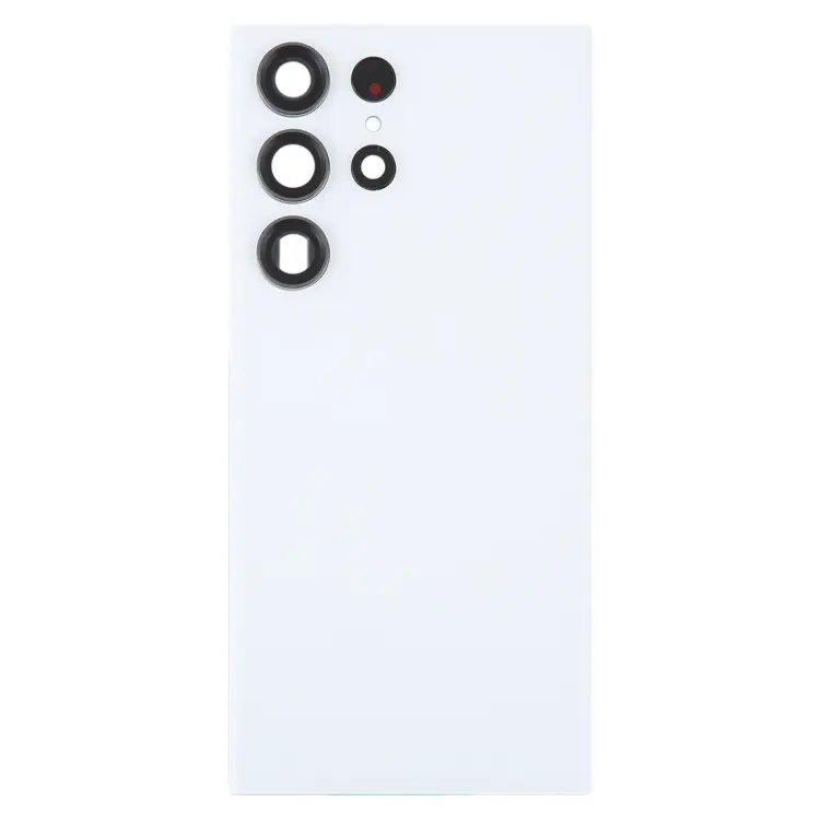 Glazen batterijachterklep met cameralensframe voor Samsung Galaxy S23 Ultra SM-S918 (wit)