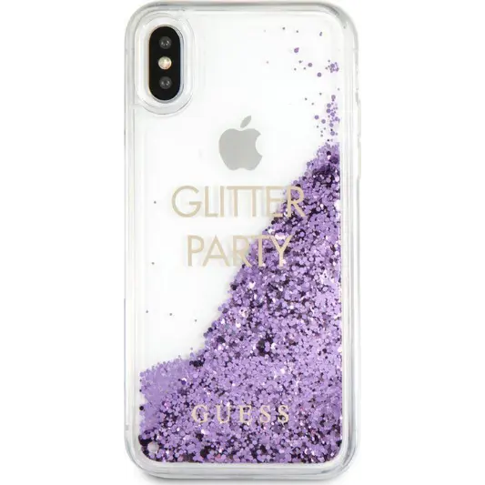 Guess Hard Hoesje Apple iPhone X/XS Glitter Paars
