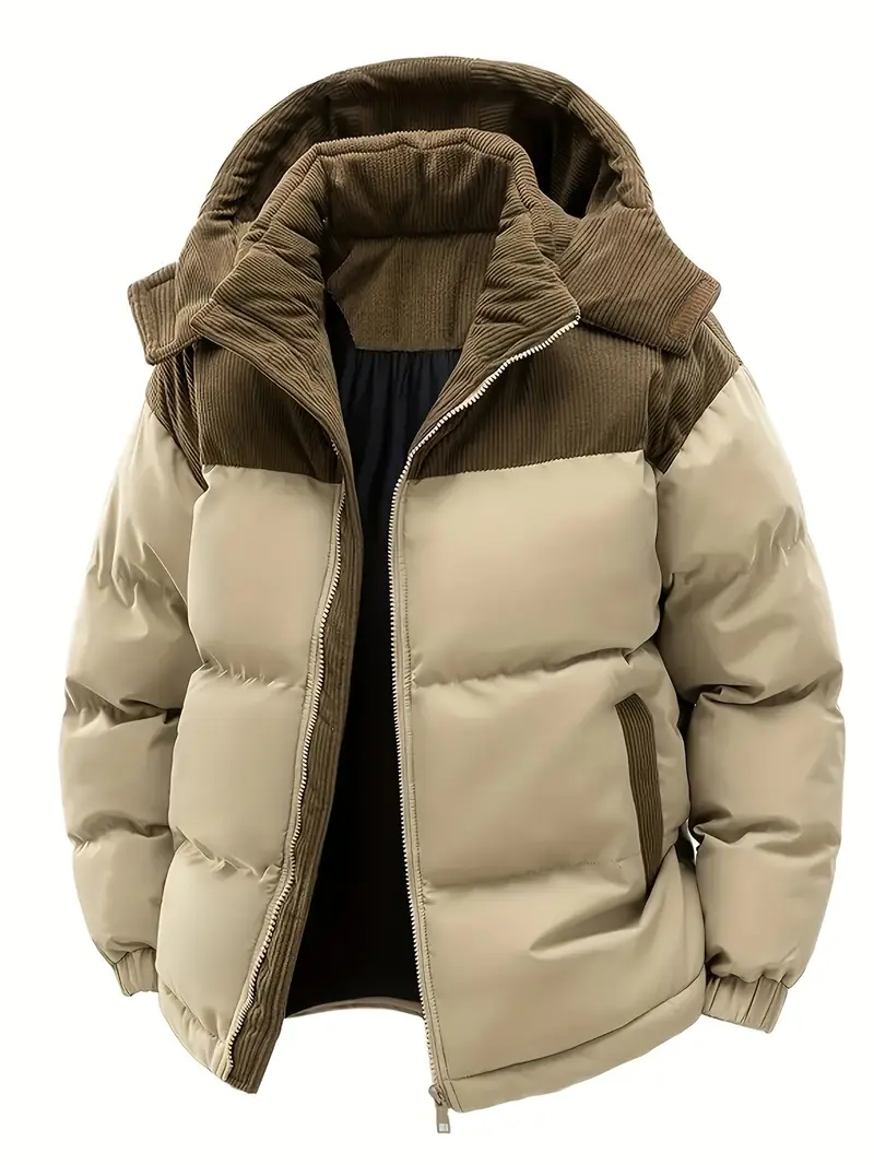 Heren Winterjas met Capuchon – Gevoerde Polyester Jas