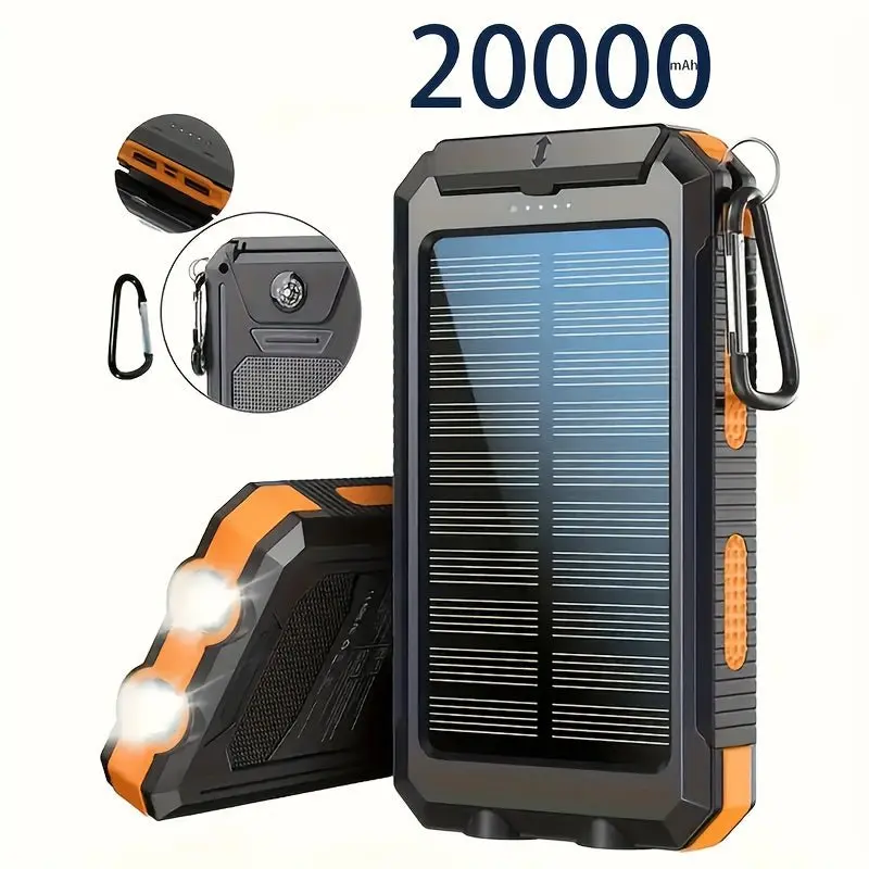 HXETERNAL Solar Powerbank 20000 mAh met LED
