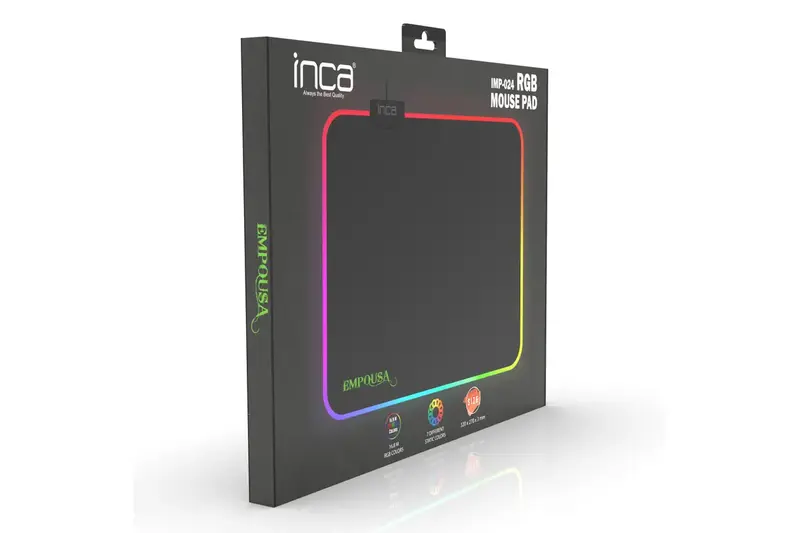 Inca IMP-024 muismat Game-muismat Zwart RGB