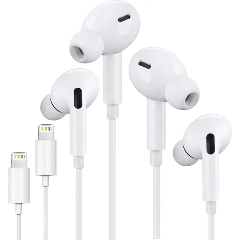 iPhone Oortjes met Snoer - 2 Stuks - Lightning Aansluiting Oordopjes -  In Ear Sport Oordopjes voor iPhone 7,8,X,Xr,Xs,Max,11,12,13,14,Pro,Max - Geschikt voor Apple iPhone en Apple iPad