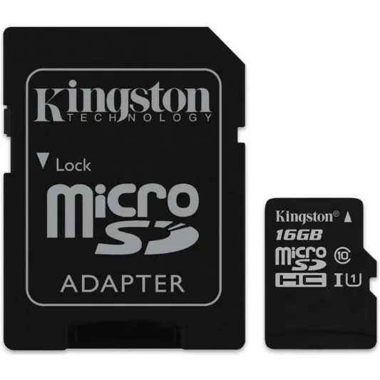 Kingston Micro SD kaart 16 GB + SD Adapter