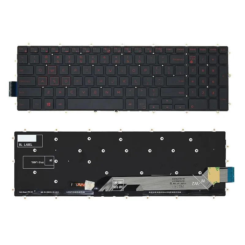 Laptoptoetsenbord met verlichting US-indeling voor Dell G3 3579 / 3779, G5 5587 en G7 7588 (rode opdruk)