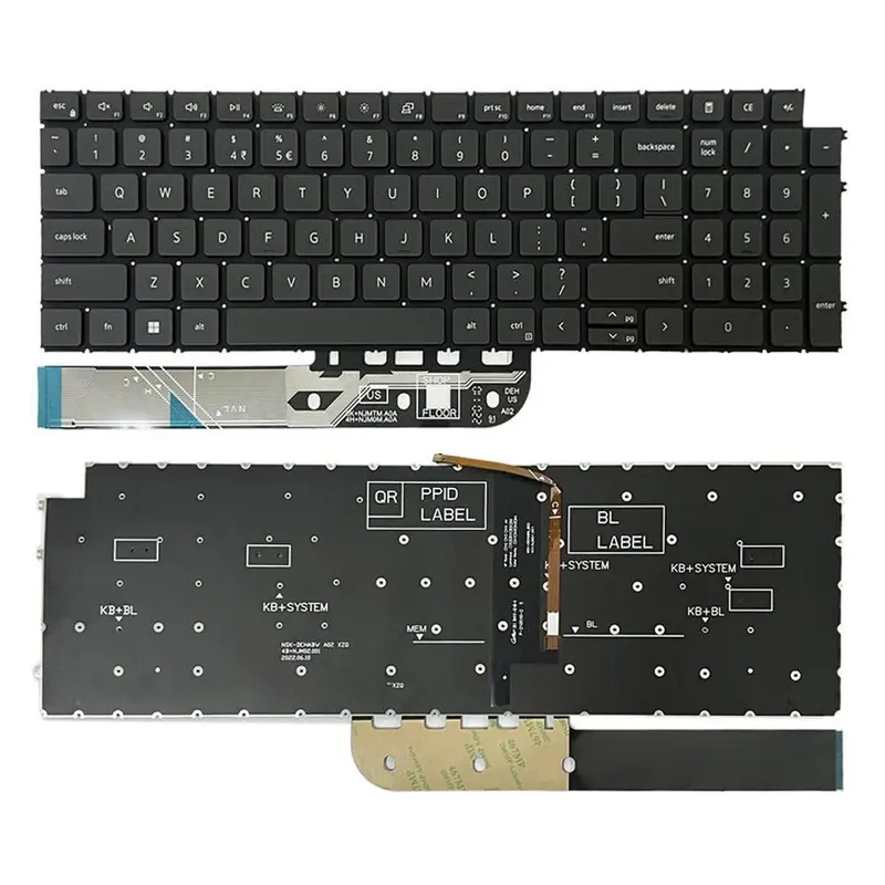Laptoptoetsenbord met verlichting US-indeling voor Dell Inspiron 15-3511 / 3515 / 5510 / 7510 en 16-7610 (zwart)