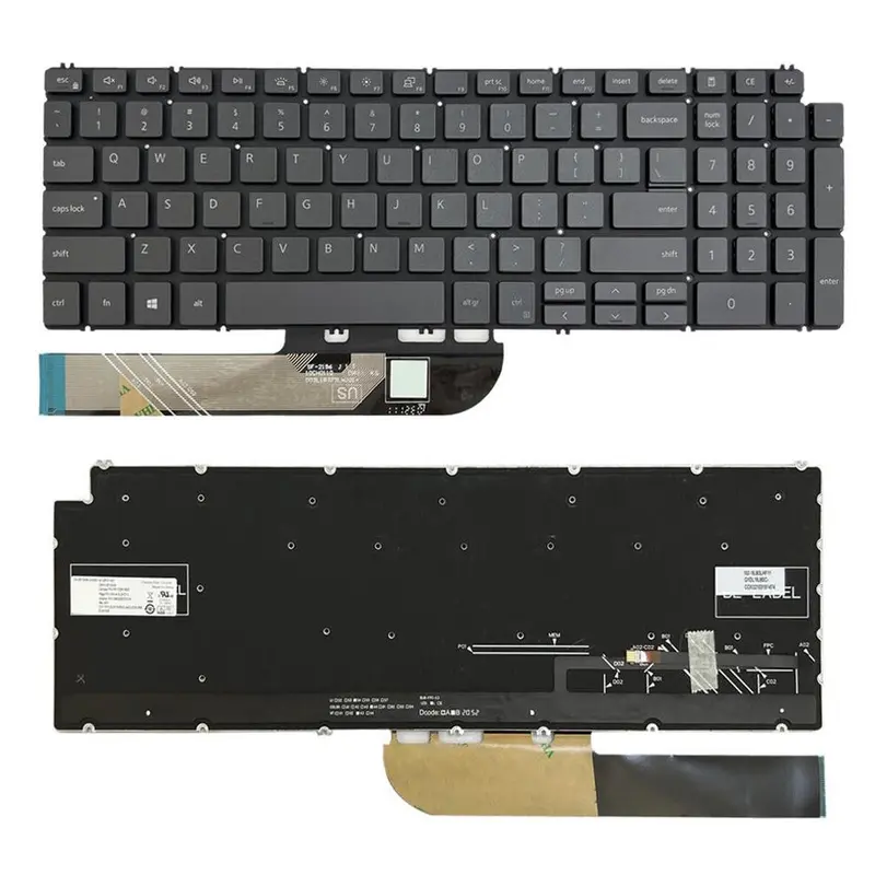 Laptoptoetsenbord met verlichting US-indeling voor Dell Inspiron 15 7590 / 7591 / 7791 (zwart)