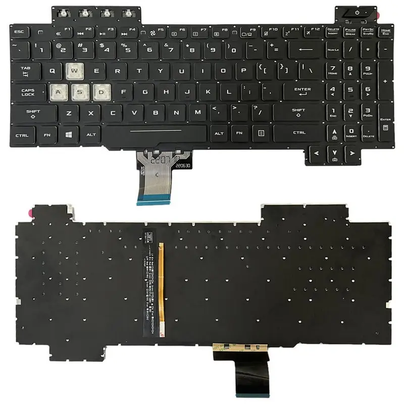 Laptoptoetsenbord met verlichting voor Asus TUF Gaming FX505D / FX505DY / FX505DD (US-indeling, zwart)