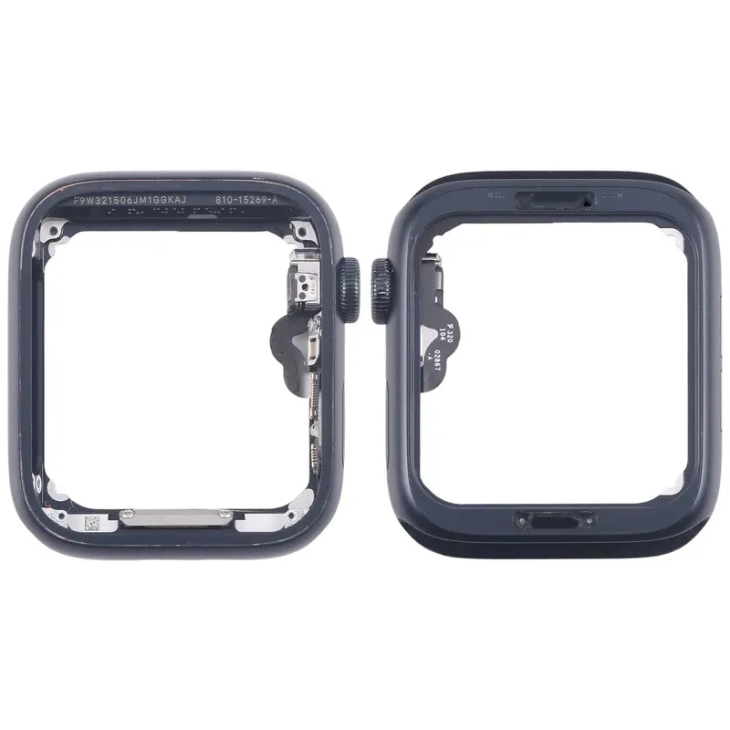 Middenframe met kroon-flexkabel voor Apple Watch SE 2022 44mm LTE (middernacht)