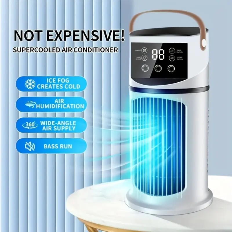 Mini Aircooler met Luchtbevochtiger | USB | 7 Kleuren LED | 400 ml