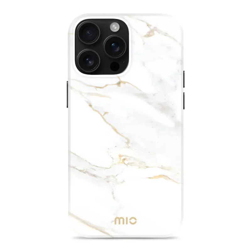 MIO White Marble Magsafe Compatible for iPhone 16 Pro
