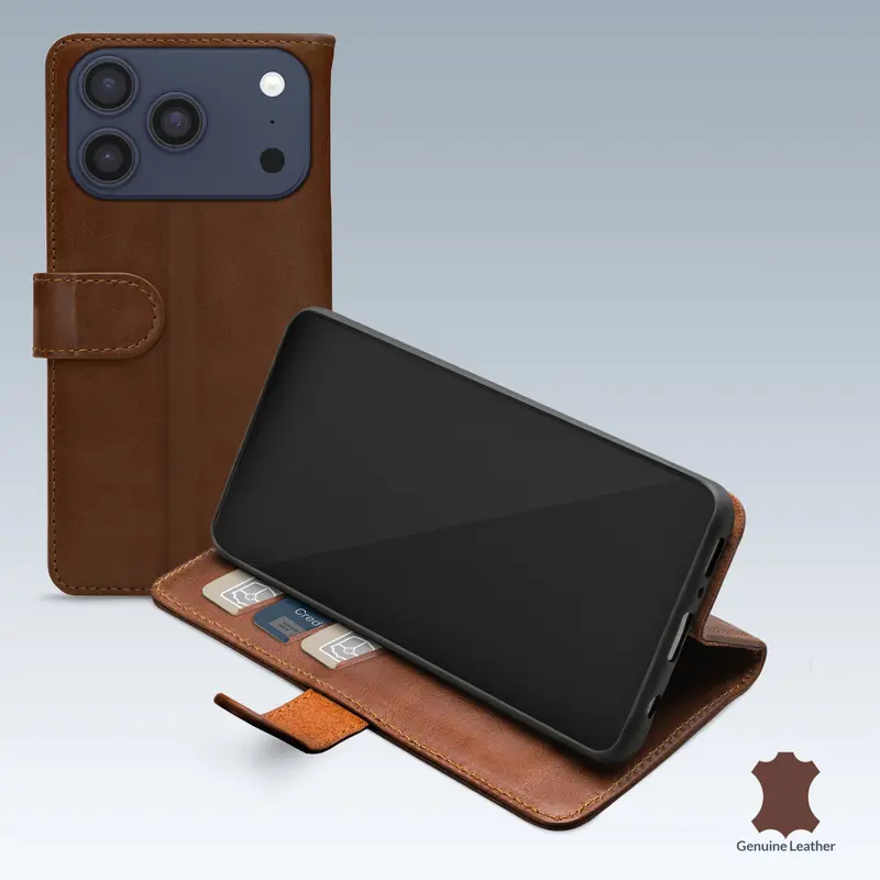 Mobilize Leather Wallet Apple iPhone 17 Pro/18 Pro Brown
