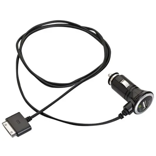 Muvit Autolader Apple 30 Pins + Extra USB 2,1A