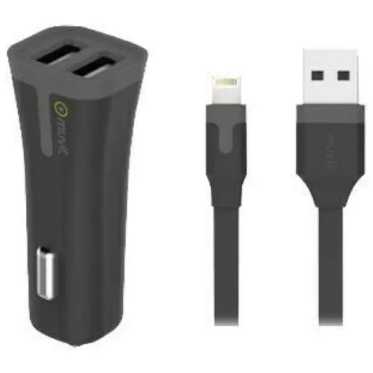 Muvit Autolader Dubbele USB + Apple Kabel