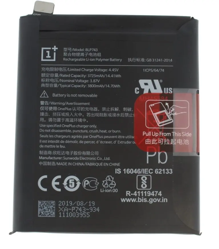 OnePlus 7T batterij BLP743 3800 mAh Origineel
