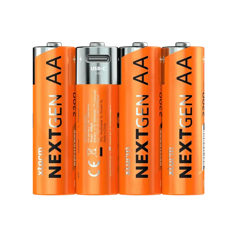 Oplaadbare AA Batterijen met USB-C - 4 pack