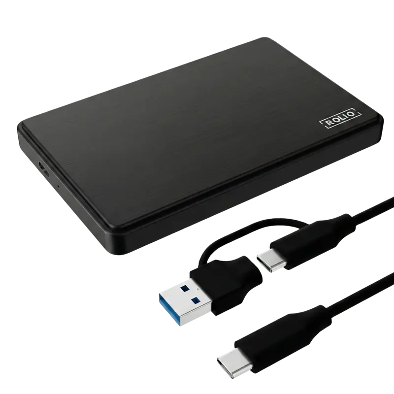 Rolio Externe Harde Schijf - USB 3.1 en USB C - 500GB Opslag - 1Gbps