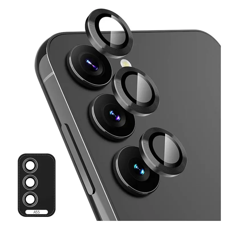 Samsung Galaxy A55 9H Camera lens protector - Tempered Glass zwart