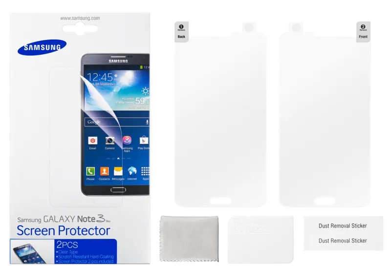 Samsung Galaxy Note 3 Neo screenprotector set 2st. ET-FN750CTE