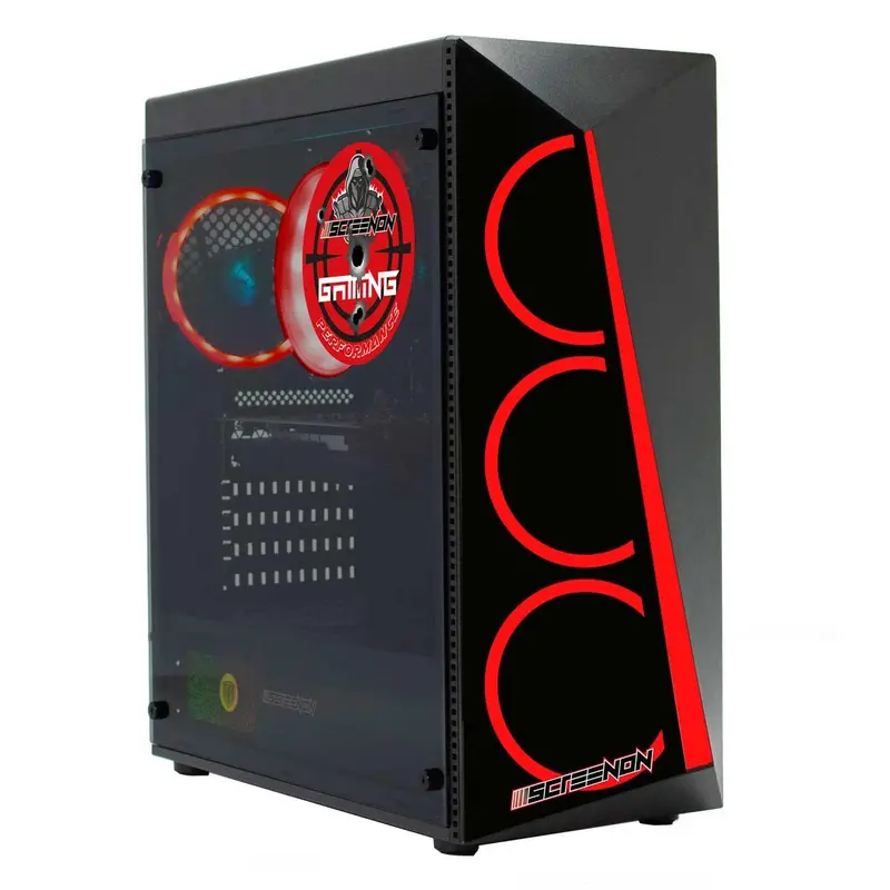 ScreenON - Allround Game Computer Red - Ryzen 7 - RTX 3050 - 16GB - 512GB SSD - Windows 11 Pro + WiFi & Bluetooth