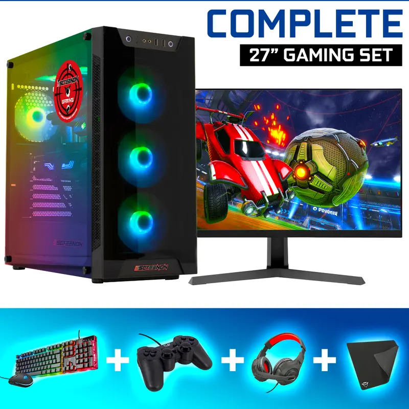 ScreenON - Gaming Set - X48287 - S2 (GamePC.X48287 + 27 Inch Monitor + Toetsenbord + Muis)
