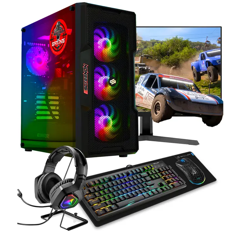 ScreenON - Gaming Set - Y52084 - V1 (GamePC.Y52084 + 24 Inch Monitor + Toetsenbord + Muis)