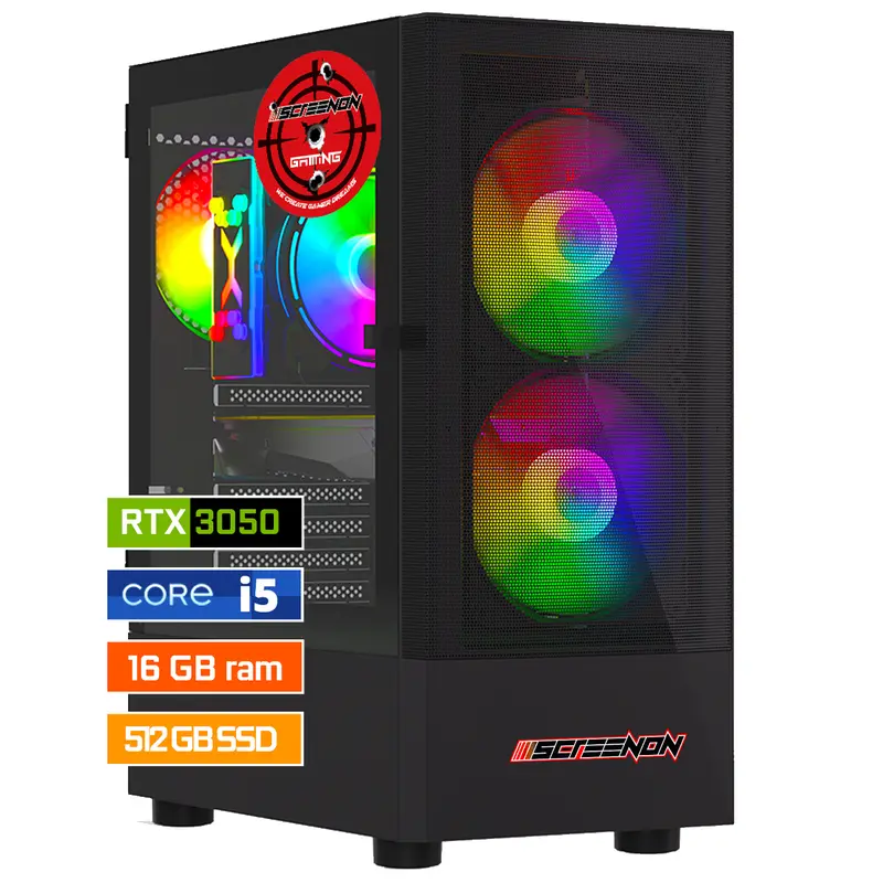 ScreenON - Intel Core i5 - 500GB SSD - 16GB RAM - RTX 3050 - GamePC.V1220231 - Windows 11