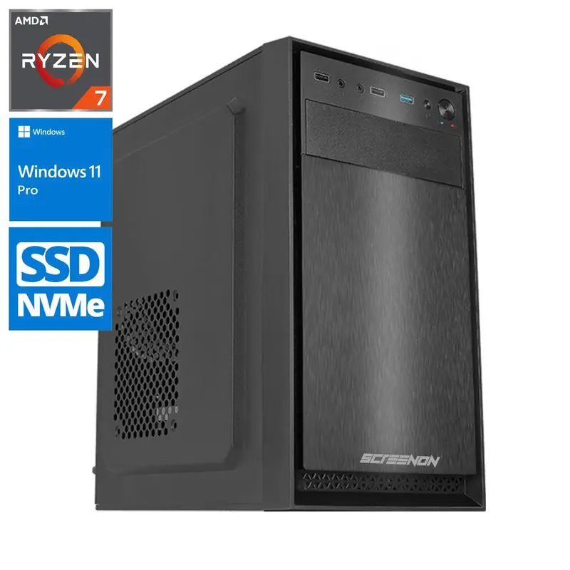 ScreenON - Ryzen 7 - 2TB NVMe SSD - 32GB RAM - GTX 1660 - OfficePC.ALR10370 + WiFi & Bluetooth
